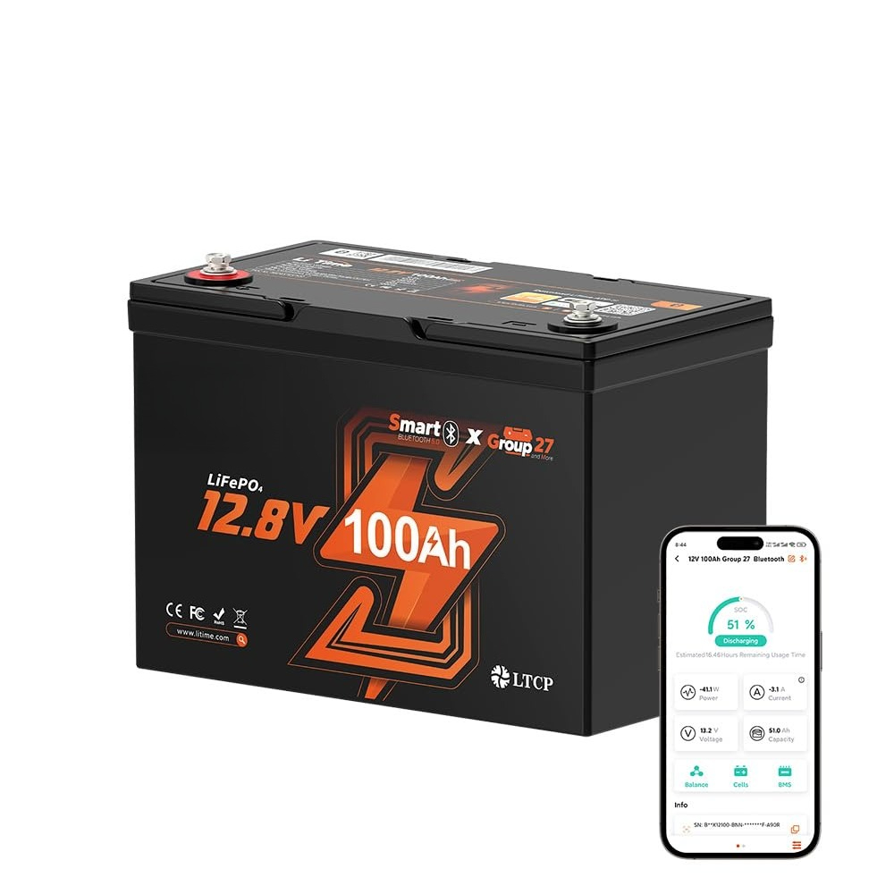 Lifepo4 12V 100Ah Bms Bluetooth - Batterie LiFePO4 12V 100Ah, batterie au