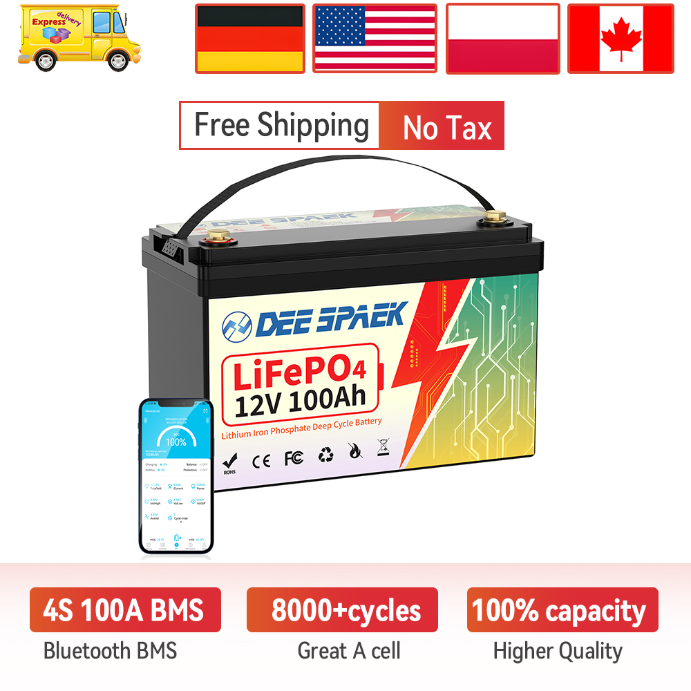 Lifepo4 12V 100Ah Bms Bluetooth - Batterie Lifepo4 DEEPSPAEK 12V 100Ah avec