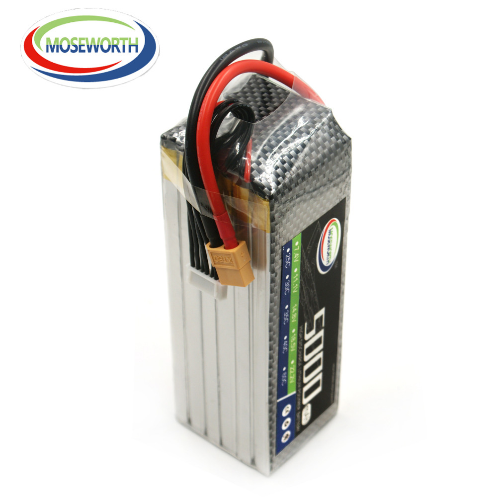 6S Lipo Battery 22.2V 5000Mah - Batterie LiPo 6S, 22.2V, 5000mAh, 60C,