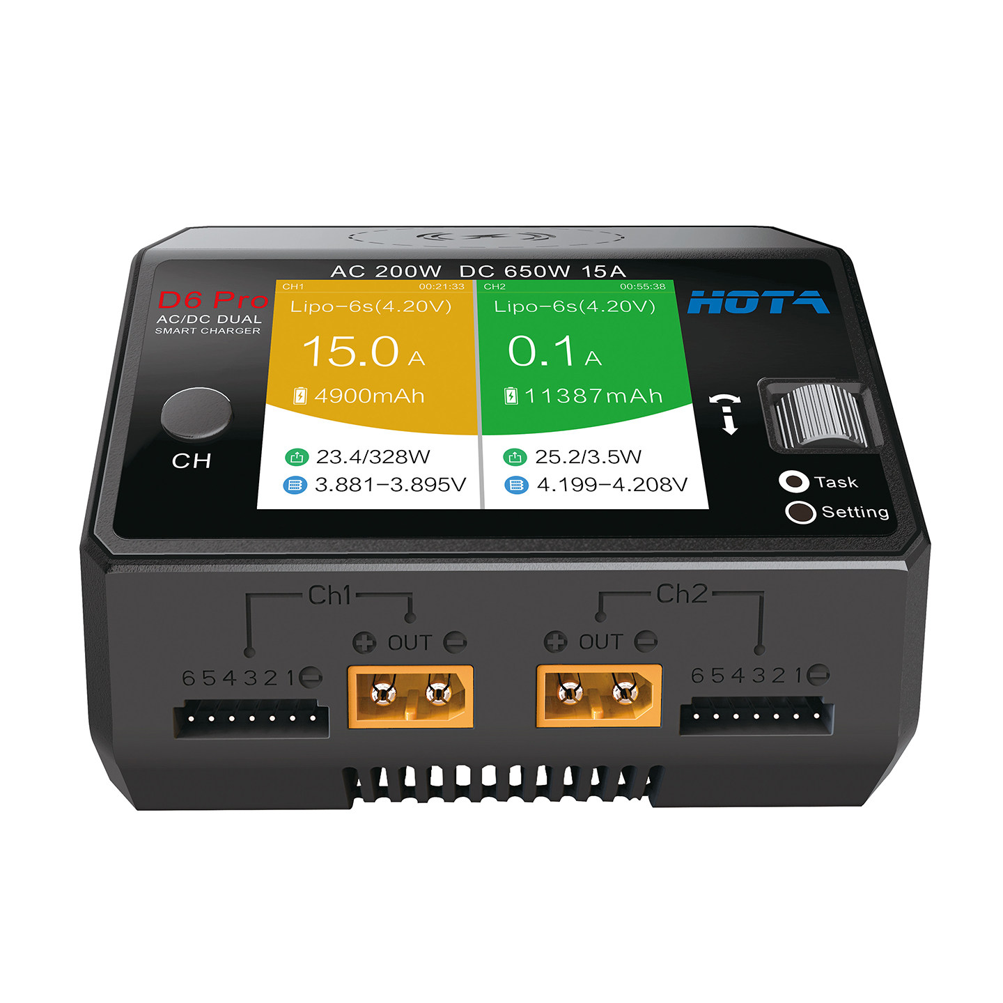 Hota D6 Pro Dual Lipo Charger - Chargeur intelligent double canal AC/DC HOTA