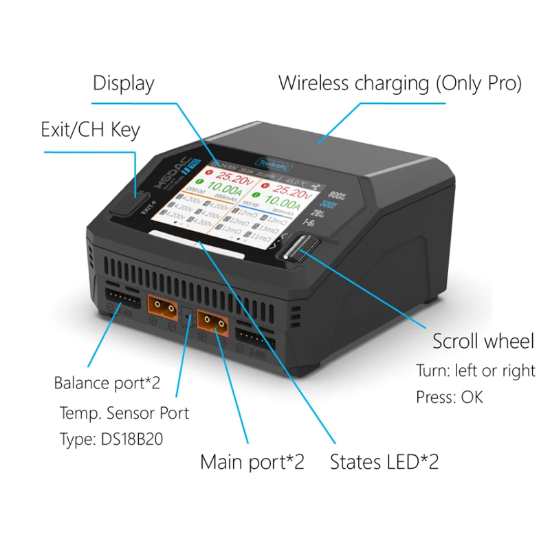 Chargeur de batterie Lipo inte - Toolkitrc M6Dac Smart Charger avis et prix