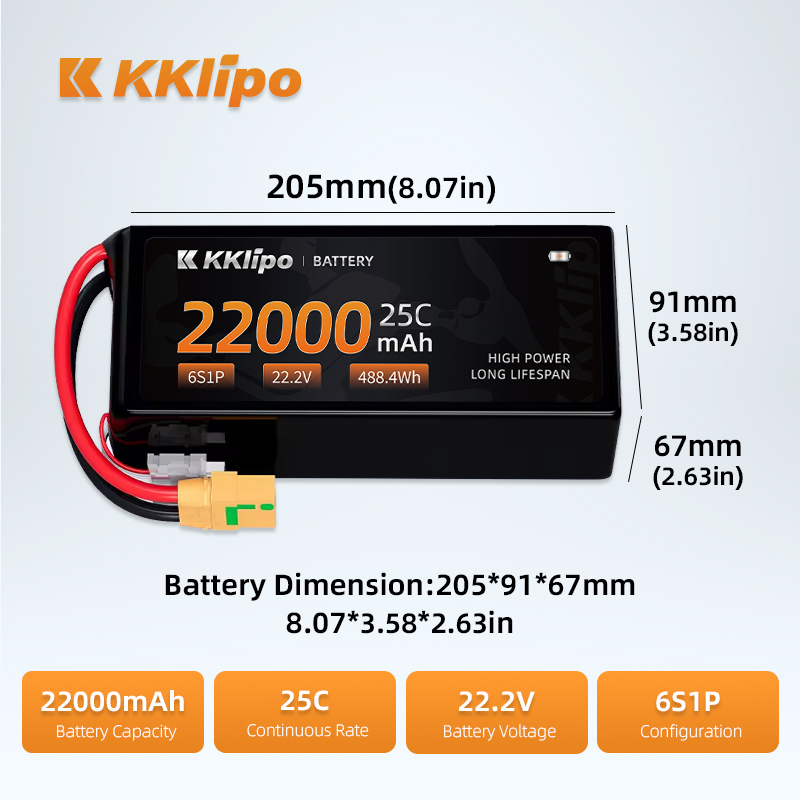 Fabrication de production haut - Tattu 6S 22000Mah Lipo Battery avis et prix